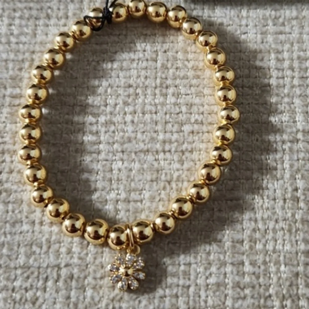 Kate Spade Rainbow JoyPavé Flower Charm Beaded Stretch Bracelet - Picture 5 of 5